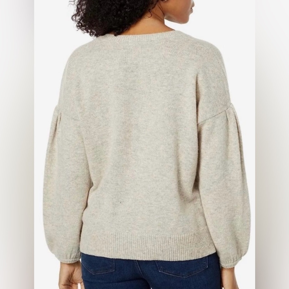 Madewell Wiltshire Wool Blend V-Neck Sweater Beige Quiet Luxury Minimalist S - Picture 2 of 10